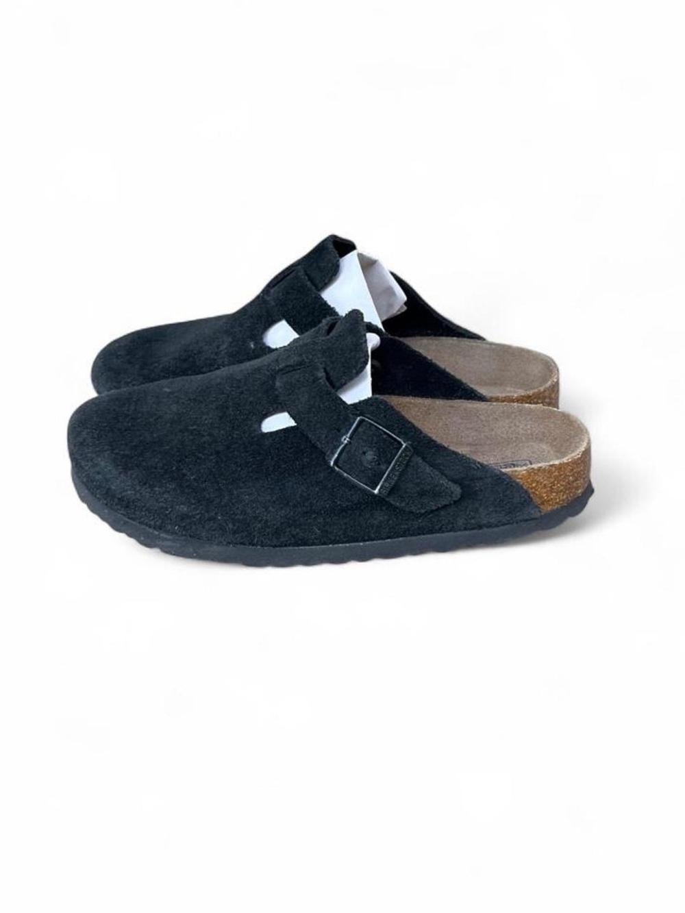Birkenstock Boston Soft Footbed Black Suede Clogs EU 37 Women's 6 Narrow